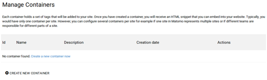 Matomo标签管理器管理容器