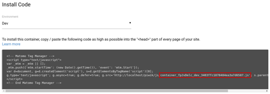 Matomo标签管理器-获取容器代码