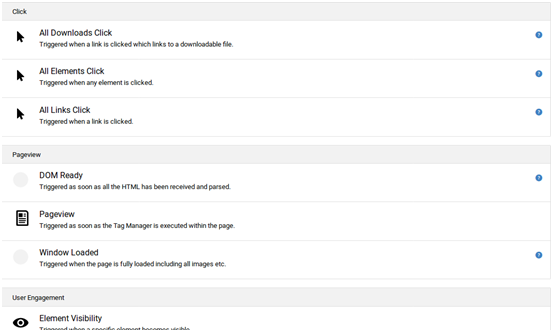 matomo标签管理器-触发器类型